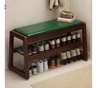 Scarpiera in bambù con seduta design industriale per ingresso per 6-10 paia di scarpe, verde, 100 cm, perfetta per soggiorno e camera da letto