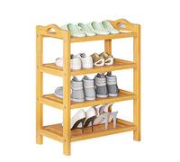 Scarpiera in bambù per ingresso, 4 ripiani, stretta, multi-livello, per casa, appartamento, corridoio o stanza, soluzione salvaspazio dal design moderno