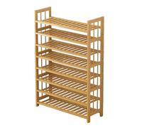 Scarpiera in bambù per ingresso stretto multi-livello per scarpe, ideale per appartamenti, camere da letto, corridoi, interni (8 ripiani/70 cm)