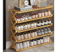 Scarpiera in bambù, salvaspazio, pieghevole a 5 strati, per interni/esterni/campeggio, colore tronco, 100 cm, soluzione resistente ed elegante per riporre le scarpe
