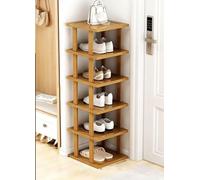 Scarpiera in bambù, scarpiera per spazi stretti, ripiani verticali per scarpe, organizer per scarpe impilabile per corridoio, camera da letto, ingresso, guardaroba, grande volume, facile installazione