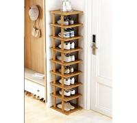Scarpiera in bambù, scarpiera per spazi stretti, ripiani verticali per scarpe, organizer per scarpe impilabile per corridoio, camera da letto, ingresso, guardaroba, grande volume, facile installazione