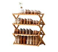 Scarpiera in bambù, scarpiera portatile pieghevole, senza installazione, torre portascarpe verticale for corridoi, camere da letto e piccoli spazi, naturale(100 * 25 * 57cm)