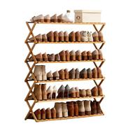 Scarpiera in bambù, scarpiera portatile pieghevole, senza installazione, torre portascarpe verticale for corridoi, camere da letto e piccoli spazi, naturale(100 * 25 * 100cm)