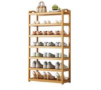 Scarpiera in bambù - Scarpiera robusta a 6 strati, portatile e antipolvere, design antiscivolo, altezza 80 cm, soluzione sostenibile e salvaspazio per la casa