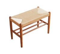 Scarpiera in corda intrecciata, struttura in legno massello, a due ripiani, soluzione salvaspazio per ingresso, soggiorno, camera da letto, corridoio