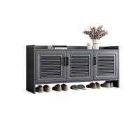 Scarpiera in lega di alluminio per tutte le stagioni per ingresso, forte portante, scarpiera per corridoio e patio, 140 x 36 x 55 cm (grigio)