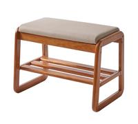 Scarpiera in legno, a 2 ripiani, con cuscino, design moderno di metà secolo, per corridoio e camera da letto, organizer versatile per fine letto