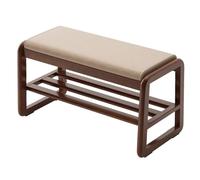 Scarpiera in legno, a 2 ripiani, con cuscino, design moderno di metà secolo, per corridoio e camera da letto, organizer versatile per fine letto