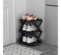 Scarpiera in legno a 7 ripiani, pieghevole, stretta per piccoli spazi, perfetta per ingresso, armadio, corridoio, angolo e soggiorno, finitura naturale