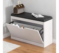 Scarpiera in legno bianco basso per ingresso nizer inclinato per corridoio camera da letto - Design slish e salvaspazio per la casa
