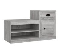 Scarpiera in legno composito grigio 100x42x60 cm | Legno ingegneristico, resistente all'umidità, modulo alto e basso, fissaggio a parete incluso, istruzioni di montaggio