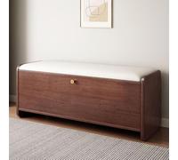Scarpiera in legno con due cassetti ribaltabili, moderna scaffale portaoggetti con sedile imbottito, ideale per l'ingresso e l'organizzazione del corridoio