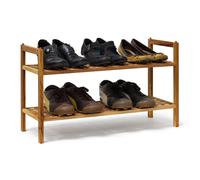 Scarpiera in legno di noce impilabile Mobiletto per scarpe 2 ripiani Versatile