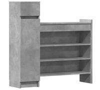 Scarpiera in Legno Ingegneria con Cassetto e Mensole, 100,5 x | Legno composito resistente, 1 cassetto, 2 scomparti, 4 ripiani, fissaggio a parete richiesto, uso interno