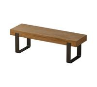 Scarpiera in legno massello con vano portaoggetti, scarpiera da ingresso, per interni ed interni, con seduta imbottita per una seduta comoda, finitura noce chiaro, 120 cm