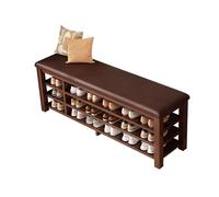 Scarpiera in legno per panca d'ingresso con seduta imbottita contenitore, piccola scarpiera per ingresso, panca per anticamera, organizer per corridoio marrone 80cm