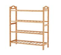 Scarpiera in legno, resistente, autoportante, per ingresso, corridoio e armadio, elegante mensola media per la casa, design semplice ed elegante