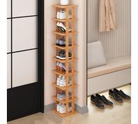Scarpiera in legno salvaspazio in bambù per piccoli spazi, impilabile, scaffale per scarpe fai da te per armadio, ingresso e corridoio, soluzione compatta per riporre le scarpe