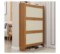 Scarpiera in legno, scarpiera autoportante con spazio nascosto, design sottile a 2 ripiani, per ingresso e corridoio