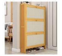 Scarpiera in legno, scarpiera autoportante con spazio nascosto, design sottile a 2 ripiani, per ingresso e corridoio