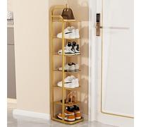 Scarpiera in metallo, a 9 ripiani, sottile, salvaspazio, per ingresso o armadio, robusta ed elegante