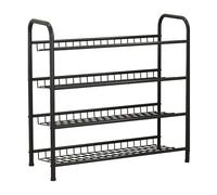 Scarpiera in metallo, espandibile e regolabile, organizer a 4 ripiani per 16-20 paia, scaffale ideale per ingresso, corridoio e armadio, design durevole ed elegante
