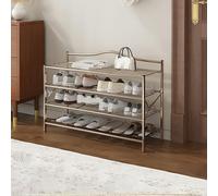 Scarpiera In Metallo, Organizer Per Scarpe A 4/5/6 Livelli, Ripiani Regolabili, Scaffale Multiuso Per Corridoio, Per Armadio, Corridoio, Ingresso, Soggiorno,A-4 Tier 80cm