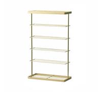 Scarpiera in metallo per ingresso, dormitorio, garage, con ripiani in rete di grande capacità, ideale per armadio, porta d'ingresso, dormitorio, garage (oro, 50 cm)