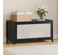 Scarpiera in rattan di plastica, scarpiera sospesa a 90° capovolta, ripiano per scarpe da corridoio monoblocco per interni ed esterni, scarpiera con anta a ribalta, laminati rimovibili (tre 70 cm)
