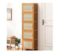 Scarpiera in rattan per ingresso, chiusa, in bambù, scarpiera con ante a 10 ripiani, per corridoio, armadio e corridoio