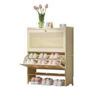 Scarpiera in rattan per ingresso con 2/3 cassetti ribaltabili, sottile, chiusa, in legno, salvaspazio, nascosta, per corridoio e camera da letto