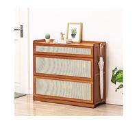 Scarpiera in rattan - Scarpiera in bambù con ante ribaltabili, design a tre lati per ingresso, armadio, corridoio, camera da letto ()