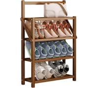 Scarpiera inclinata salvaspazio in bambù, portatile, pieghevole, portascarpe inclinato e stretto for armadi e ingressi(50x 17x80cm)