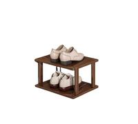Scarpiera Legno Stretta, Scarpiera Legno Aperta, Scarpiera Ingresso bambù, Ripiano a più Livelli per Scarpe, Scarpiera in bambù per Piccoli Spazi (B 2 tier/25cm)