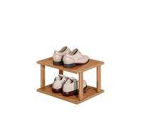 Scarpiera Legno Stretta, Scarpiera Legno Aperta, Scarpiera Ingresso bambù, Ripiano a più Livelli per Scarpe, Scarpiera in bambù per Piccoli Spazi (A 2 tier/25cm)