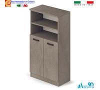 Scarpiera Mobile Bagno 2 Ante + Vano Giorno Bianco Frassino Argilla 71x38x130