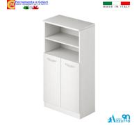 Scarpiera Mobile Bagno 2 Ante + Vano Giorno Bianco Frassino Argilla 71x38x130
