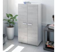Scarpiera Mobile Multiuso Armadietto Porta Scarpe 7 Ripiani Legno Grigio Cemento