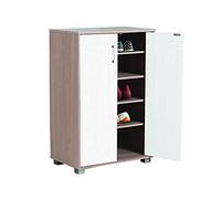 Scarpiera Mobile Multiuso con 2 Ante e 4 Ripiani Regolabili - Armadietto Salvaspazio Moderno con Piedini Rialzati - 60x36x90 cm - Per Ingresso, Bagno, Camera