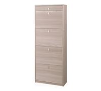 Scarpiera mobile porta scarpe 4 ante a ribalta e 1 Cassetto H164 L63 P29 Cm col