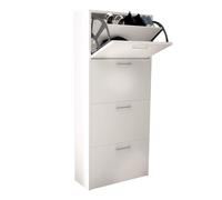 Scarpiera slim 4 ante a ribalta 140 cm mobile Scarpiere salvaspazio legno scarpe