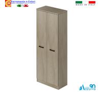 Scarpiera Mobile Portascope Bagno 2 Ante Bianco Frassino Argilla 71x38x182 ITALY