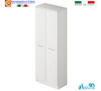 Scarpiera Mobile Portascope Bagno 2 Ante Bianco Frassino Argilla 71x38x182 ITALY