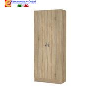 Scarpiera Moderna 2 Ante 5 Ripiani 69x35x170 Mobile Multiuso Bianco Nero Quercia