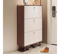 Scarpiera moderna a 3 livelli nizer, mobiletto autoportante in legno con design ribaltabile ultra sottile per ingresso, corridoio, soggiorno e appartamento.