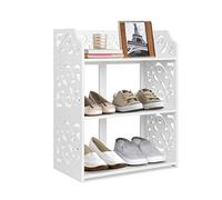 Scarpiera Moderna a 3 Ripiani, Autoportante, Salvaspazio, Impilabile, Bianca, per Corridoio, Ingresso, Camera da Letto, 40 x 23 x 51 cm