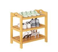 Scarpiera moderna a 3 ripiani in bambù, stretta, multi-livello, per ingresso, corridoio o camera da letto, soluzione elegante per la casa per appartamenti (70 cm)