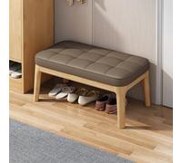 Scarpiera moderna imbottita con gambe in legno, cuscino in pelle, sgabello portaoggetti per corridoio e decorazione per la casa, mobile da ingresso elegante e funzionale