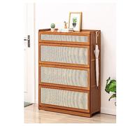 Scarpiera moderna in rattan con ante ribaltabili, scarpiera autoportante per ingresso, armadio, corridoio, camera da letto, scarpiera in bambù con barra a tre lati (80 x 33 x 115 cm)